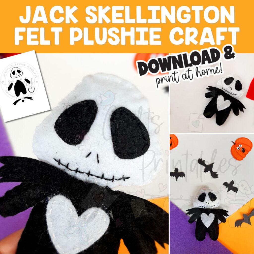 DIY Jack Skellington Felt Plushie Ornament Free Pattern - diy jack skellington