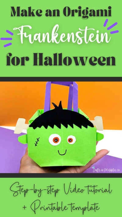 Halloween-Origami-Bag-Frankenstein-CNP-Vertical Halloween Origami Bag Frankenstein CNP Vertical