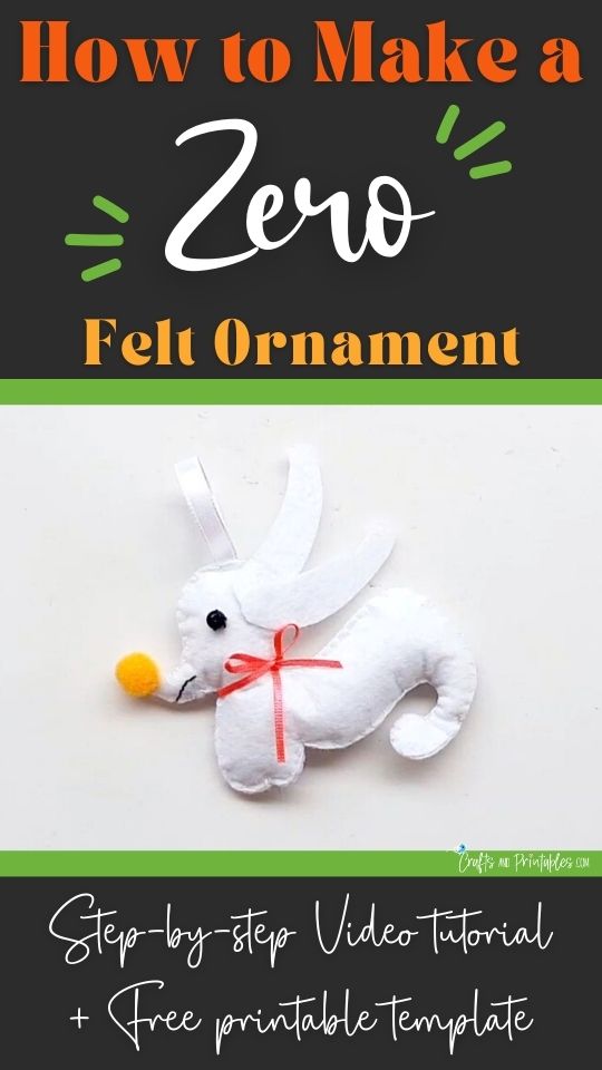 Zero-Felt-Ornament-Pattern-CNP-Vertical Nightmare Before Christmas Zero Ornament