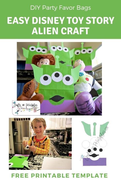 DIY Disney Toy Story Alien Craft Party Favor Bags DIY Disney Toy Story Gift Bags: Alien Party Favors
