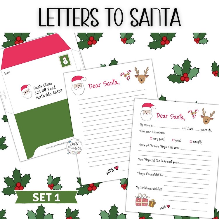 Free Printable Letter To Santa Template + North Pole Postmark Instructions
