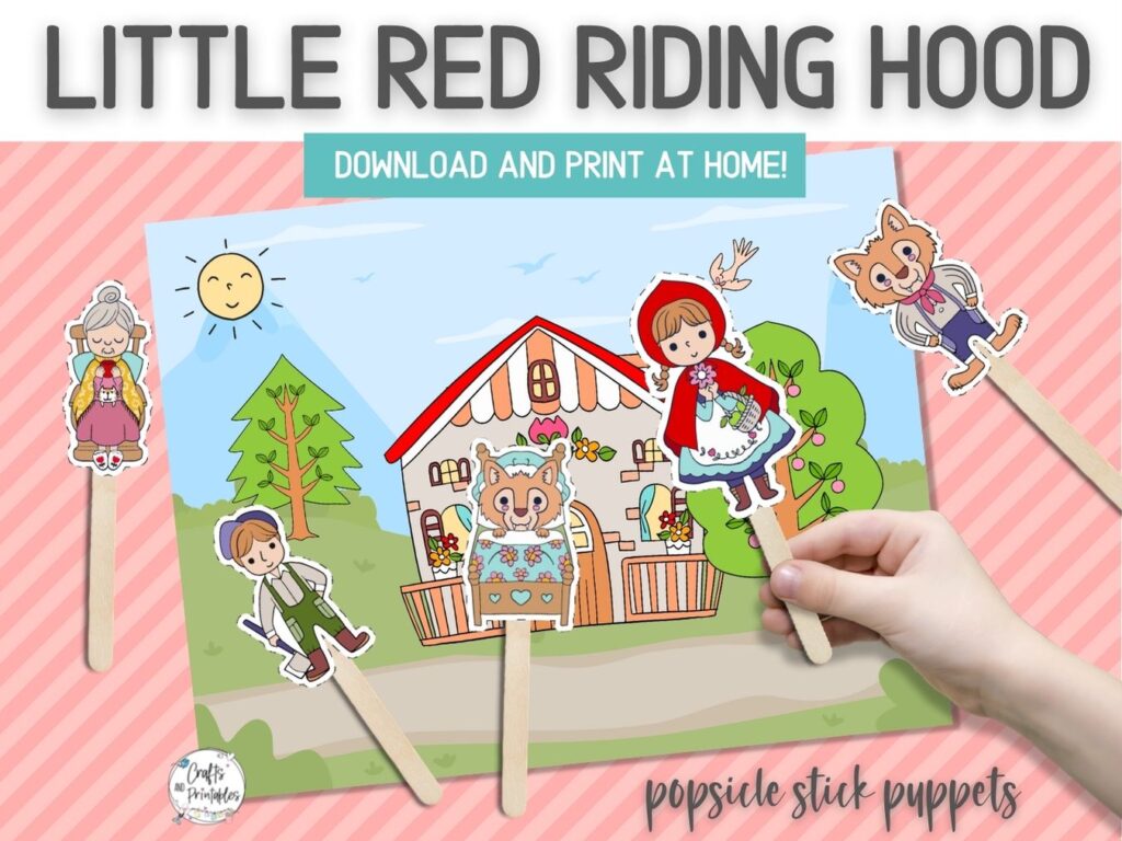 Little-Red-Riding-Hood-Popsicle-Stick-Puppets Little Red Riding Hood Free Popsicle Stick Printables