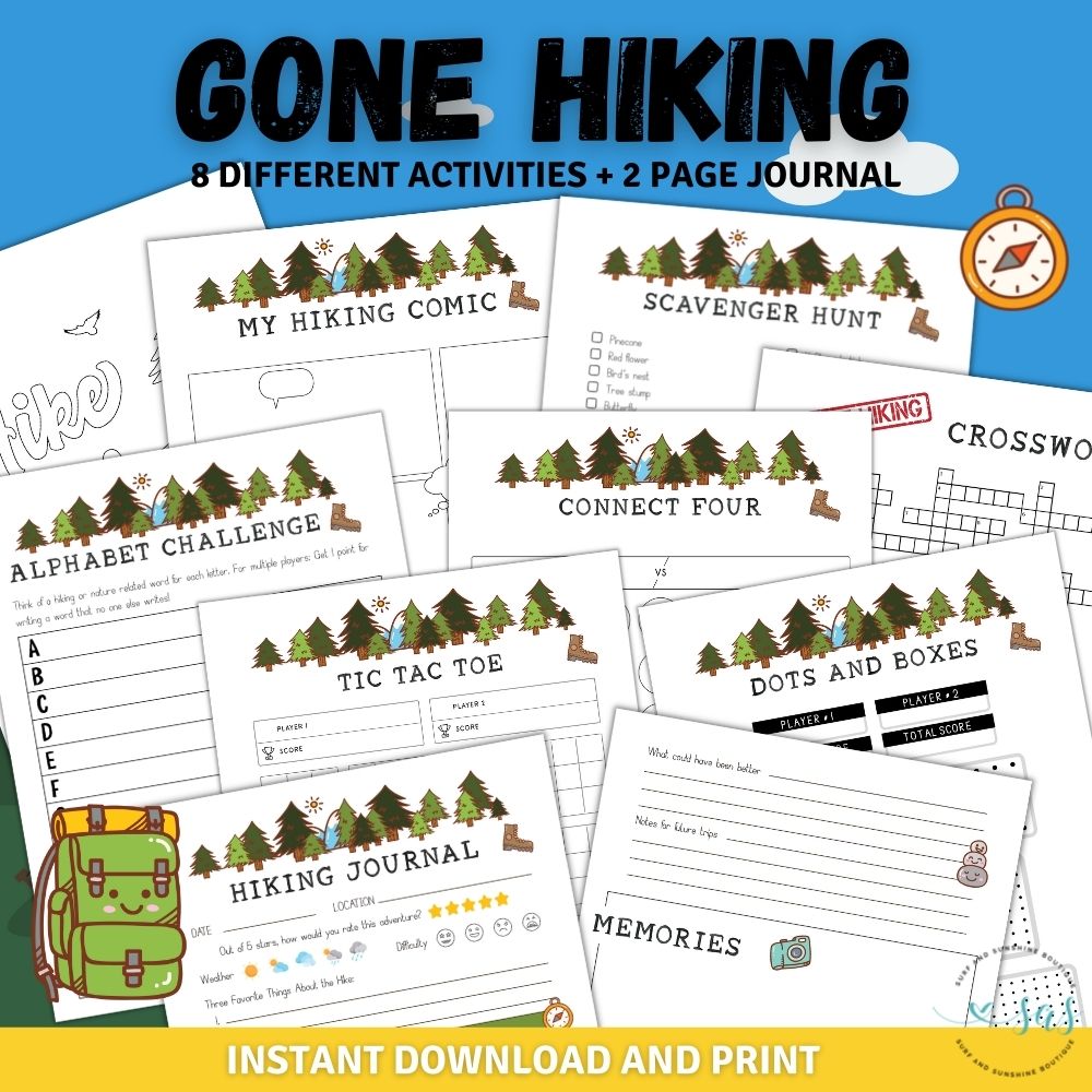 Printable hiking journal for kids