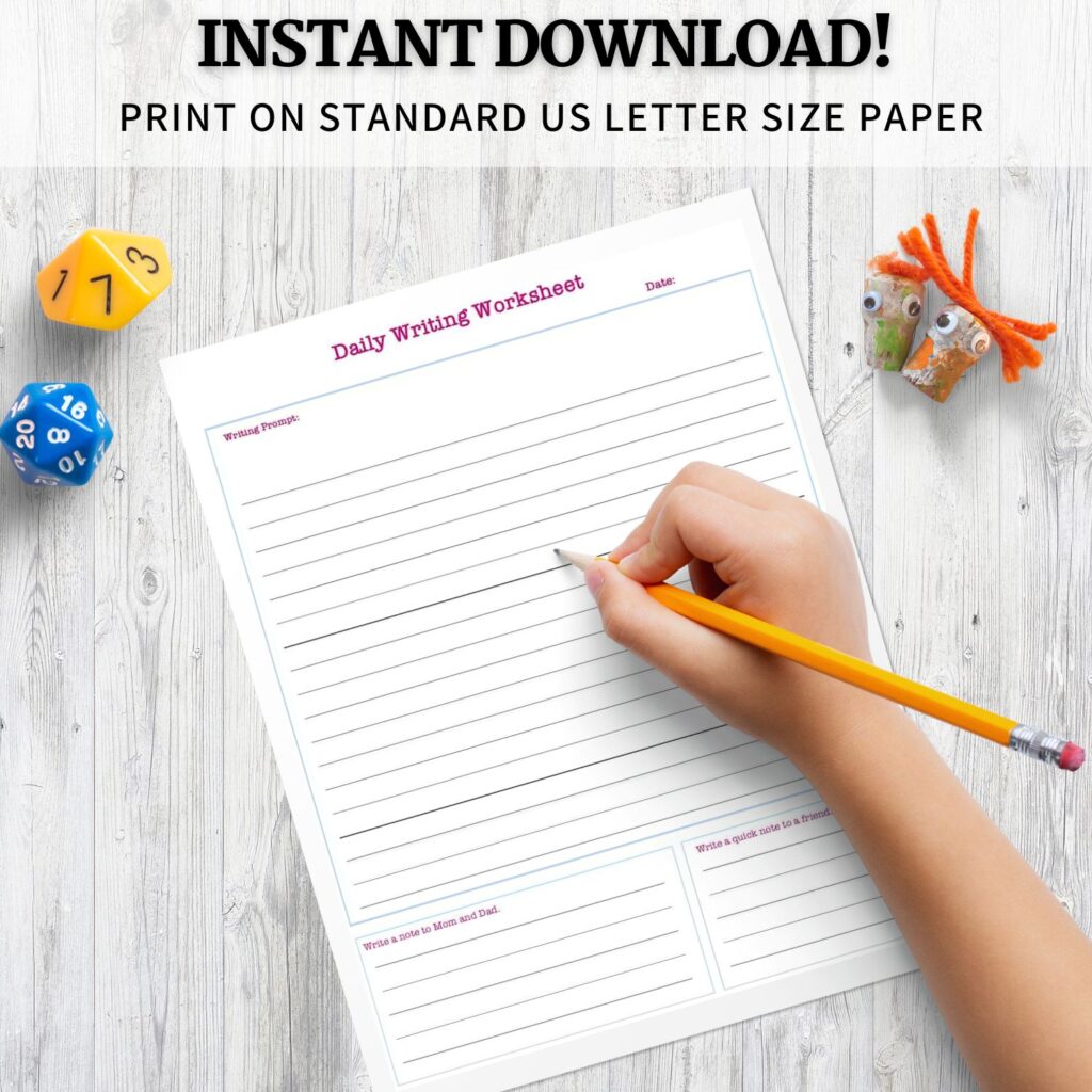 Free Printable Daily Creative Writing Prompt Template - creative writing prompts for kids
