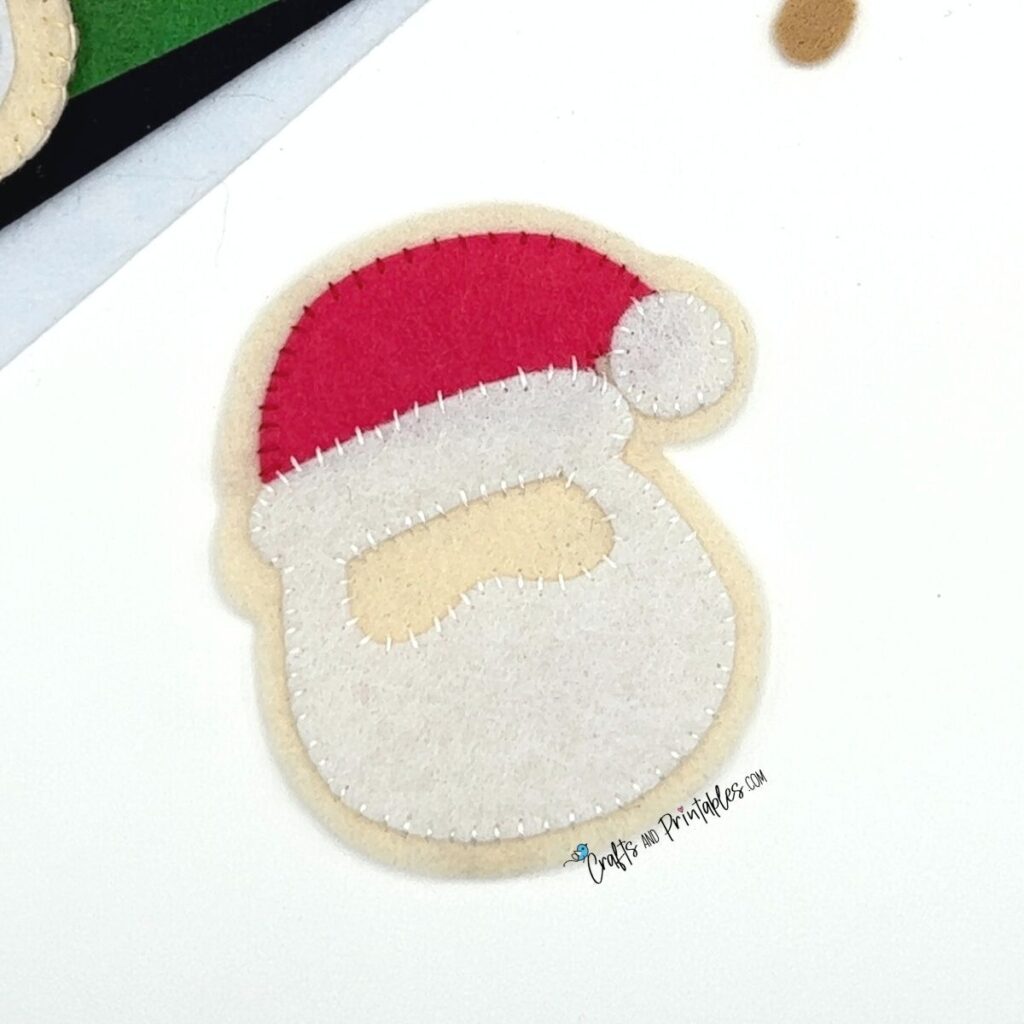 Felt Christmas Craft Santa Cookie Ornament In Process -