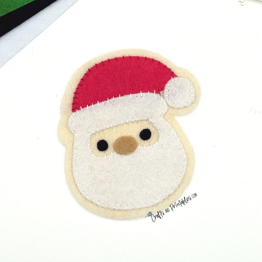 Felt Christmas Craft Santa Cookie Ornament In Process -