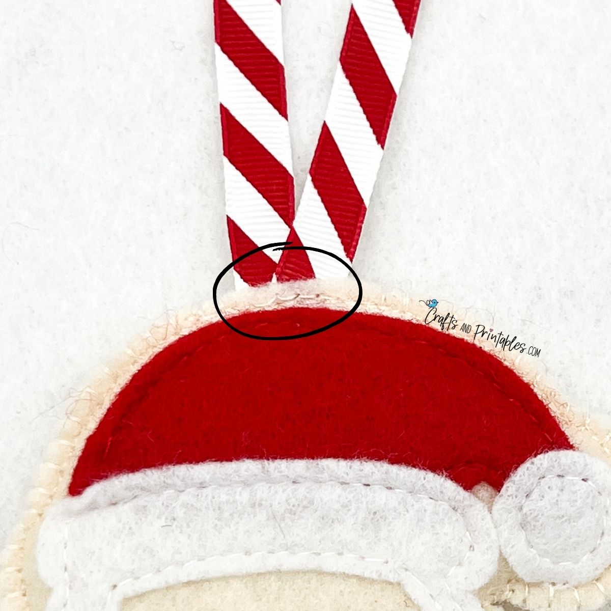Felt Christmas Craft Santa Cookie Ornament Ornament Option -